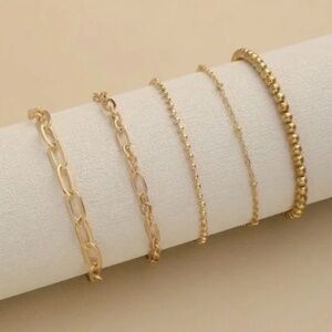 NWOT 14K Gold Plated Bracelet Stack